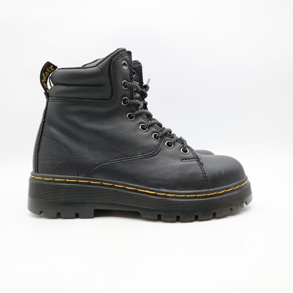 Doc Dr Martens Gilbreth Women's Size 6 Air Wair Steel Toe Black Safety Boots - Picture 1 of 11